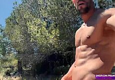 i can't stop jerking my huge cock naked on this trail