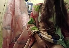 Locked in parents' bathroom i rub my hairy pussy to orgasm quietly