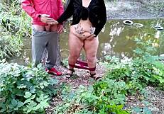 gorgeous stepmom masturbates wet pussy while jerking stepson off
