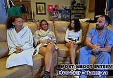 dr tampa spreads aria nicole's shaved pussy wide during her intimate checkup