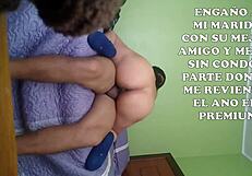 submissive latina mature wife handcuffed talks dirty group cuckold with best friend bareback anal creampie