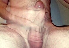 my shaved penis swells into thick monster cock cumming hard closeup