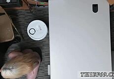 the fake cop with big tits tricks the petite teen thief into thinking she's still a virgin