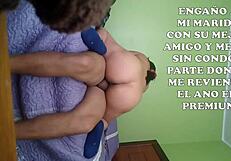 submissive latina mature wife handcuffed talks dirty group cuckold with best friend bareback anal creampie