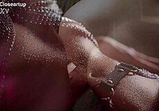russian porn model's juicy pussy stretched by monster cock closeup