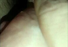 my wife in sexy lingerie takes my cum deep inside her big tits