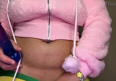 Ahegao stepdaughter practices deepthroat on older neighbor's cock in her bedroom craving more humiliation and dirty talk.