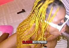 Whoa, boyfriend catches seductress deepthroating his massive cock doggystyle in dorm!