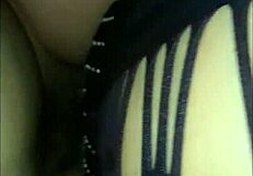 my wife in sexy lingerie takes my cum deep inside her big tits