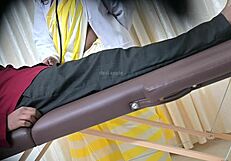 lucky patient gets hot handjob from sexy doctor in hospital