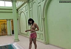 Lady Dee Swims Underwater in Shorts Poolside Shy Czech Petite Teen Teases Tight Pussy