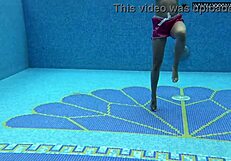 Lady Dee Swims Underwater in Shorts Poolside Shy Czech Petite Teen Teases Tight Pussy