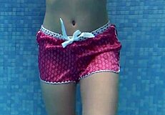 Lady Dee Swims Underwater in Shorts Poolside Shy Czech Petite Teen Teases Tight Pussy