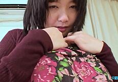 Fat Asian Mature Gets Fingered Toy-Teased Then Rides Cock to Hairy Pussy Creampie