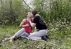 my skinny girlfriend takes her very first public anal outdoors rough
