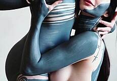 Tattooed skin peels banana ai generated art