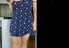 Step-mom's see-through dress in the kitchen morning flash drives me wild