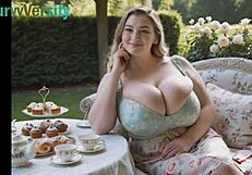 Plump BBW coed with saggy BIG TITS fucks hard at college university dorm party