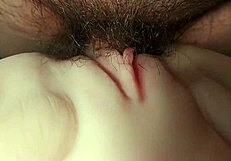 close up pounding her shaved fuck doll pussy with toys