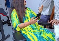 18yo hot indian stepsis gets first hard fuck from stepbro on chair with creampie finish