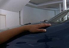 romana ryder's snatch gets reamed hard in parked convertible
