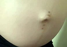 her swollen belly hides a naughty stuffing secret