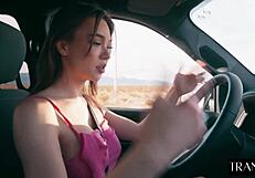 adorable italian shemale emma rose strokes her huge transsexual cock