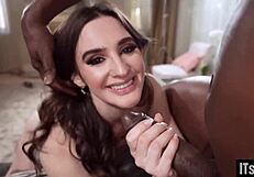 petite brunette sofi adams takes balls deep monster BBC anal cowgirl slut ride 