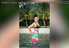 yo daddy that tropical photoshoot got this asian bodybuilder babe's big ass in thongs seducing your monster cock