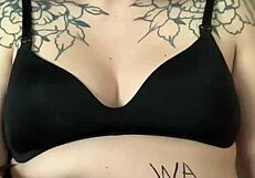 her swollen belly hides a naughty stuffing secret