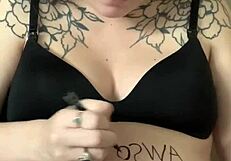 her swollen belly hides a naughty stuffing secret