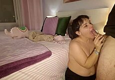 romantic homemade creampie fills my plump stepmom's hairy pussy deep