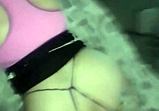 pov solo latina bends over with open blue thong