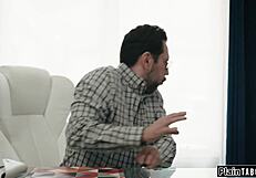 Stepdad caught spying now licks my squirting ebony pussy deep before hardcore pounding