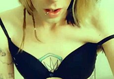 hey cute shemale slut, stroke that tiny dick in bikini lingerie?