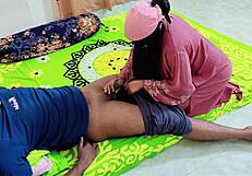 Hijabi Stepmom Craves Stepson's Big Dick In Hairy Pussy Bedroom Lick Deepthroat