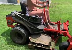 hey neighbor check out this housewife riding lawnmower naked outdoors