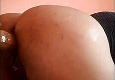 Fucking deep into my tight anal hole with dildo