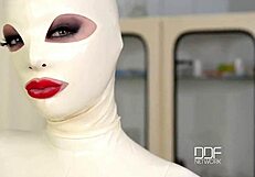 Latex Sex Goddess Self-Spanks Big Tits in Heels