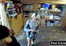Channy Crossfire spots tiny baggie in latex police skirt search