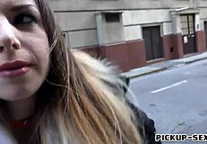 pretty stella cox babe pounded hard outdoors for cash money