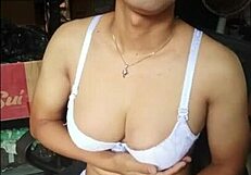 black hijab trans slut strokes monster cock to hot cum explosion