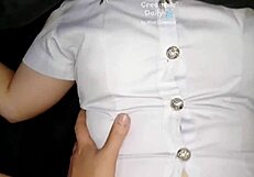 Thai College Girl's Pussy Overflows with Teacher's Creampie Load?