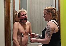 he thought he was ready for her but she caged him handcuffed his tiny dick tied it up smeared toothpaste and pissed all over