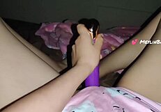 Cute latina fingers shaved pussy before uni to seduce teacher