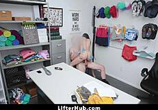Young Shoplifter Begs Mall Cop to Pound Her Tight Pussy Hard