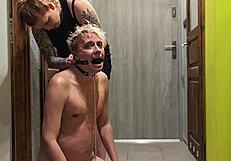 he thought he was ready for her but she caged him handcuffed his tiny dick tied it up smeared toothpaste and pissed all over