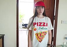 Pizza Girl Deepthroats and Rides for Massive Creampie Tip