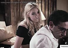Skinny stepsister roleplays naughty fuck with nerdy guy in heated encounter