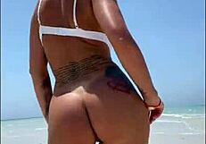 Beach boy barebacks my pussy creampie after steamy photoshoot cock riding session